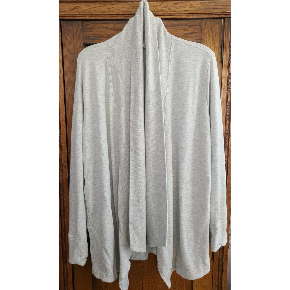 Athleta Pranayama II Wrap Cardigan Grey Heather Open Front Yoga Sweater 882498 M